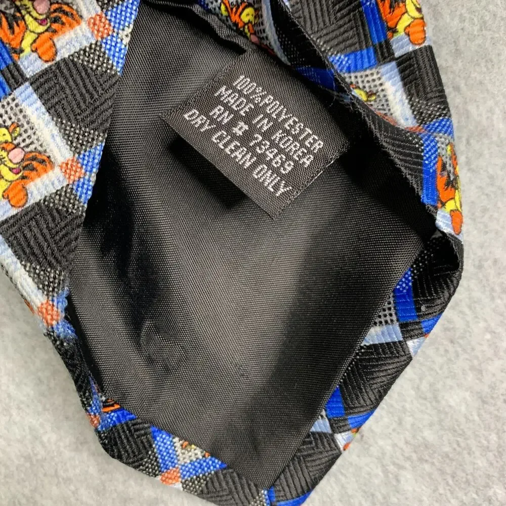 Disney Pooh Tigger Tie All Over Print Blue Black Mens
